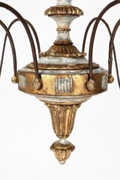 Italian Giltwood and Painted Six Arm Chandelier - 4279669