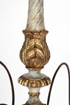 Italian Giltwood and Painted Six Arm Chandelier - 4279672