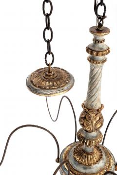 Italian Giltwood and Painted Six Arm Chandelier - 4279675