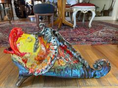Italian Glazed Terracotta Fish Sculpture - 4487600