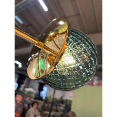 Italian Gold Chandelier Sputnik in Murano Glass Style Green Balloton  - 4208930