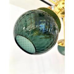 Italian Gold Chandelier Sputnik in Murano Glass Style Green Balloton  - 4303289
