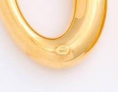 Italian Gold Earrings with Asymmetric Hoop - 524871