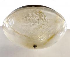 Italian Gold Frosted Crystal Murano Glass Bronze Round Flush Mount Pendant - 3465691