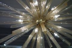 Italian Gold Infused Murano Glass and Satin Brass Diameter Sputnik Chandelier - 769076