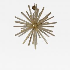 Italian Gold Infused Murano Glass and Satin Brass Diameter Sputnik Chandelier - 770561