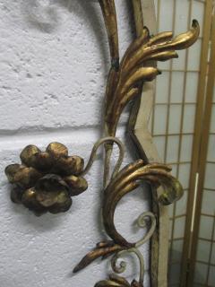 Italian Gold Leaf Mirror with Floral Motif - 576090