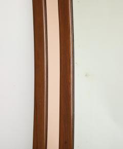 Italian Grand Scale Modernist Walnut and Rose Gold Mirror circa 1950 - 3525407