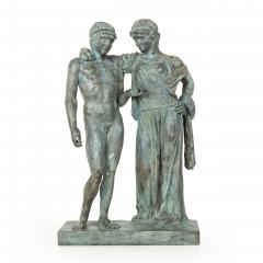 Italian Grand Tour Antique Bronze Sculpture Orestes and Electra ca 1880 - 4823473