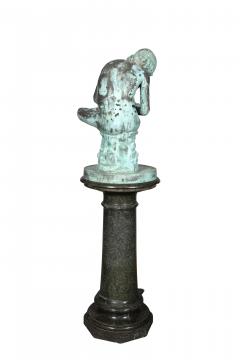 Italian Grand Tour Bronze Bust Of Spinario With Marble Pedestal - 4506984