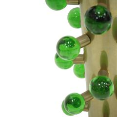 Italian Green Murano Glass and Brass Base Table Lamps - 833875