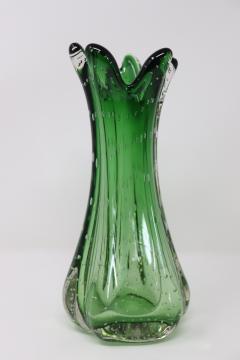 Italian Green Vase in Murano Art Glass 1960s - 3796211