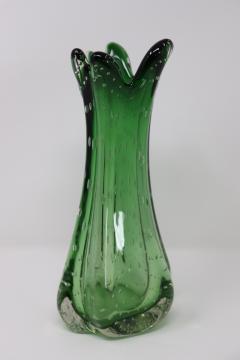 Italian Green Vase in Murano Art Glass 1960s - 3796213