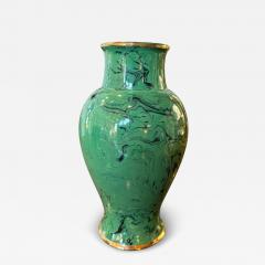 Italian Green Vase with Swirl Decoration 1970s - 4521646