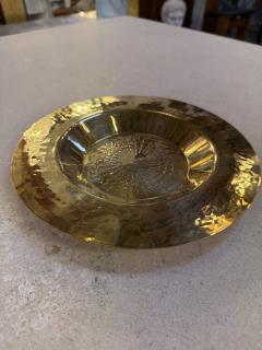Italian Hammered Brass Centerpiece Bowl 1970s - 4516005