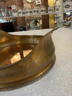 Italian Hammered Brass Organic Mirror Tray 1970s - 4518793