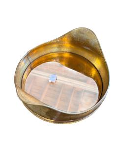 Italian Hammered Brass Organic Mirror Tray 1970s - 4521661