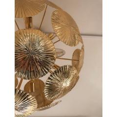 Italian Hammered Brass Sputnik Semi Sphere Chandelier - 4350324