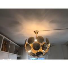 Italian Hammered Brass Sputnik Semi Sphere Chandelier - 4350326