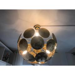 Italian Hammered Brass Sputnik Semi Sphere Chandelier - 4350328