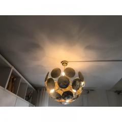 Italian Hammered Brass Sputnik Semi Sphere Chandelier - 4602814