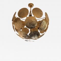 Italian Hammered Brass Sputnik Semi Sphere Chandelier - 4603161