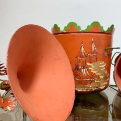 Italian Hand Painted Chinoiserie Ice Buckets 1950 s - 3042032
