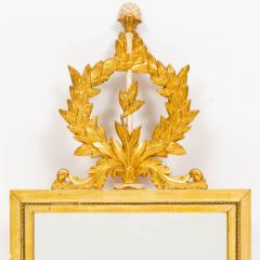 Italian Hand Painted Giltwood Frame Louis XVI Style Wall Mirror - 3534824