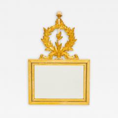 Italian Hand Painted Giltwood Frame Louis XVI Style Wall Mirror - 3536431