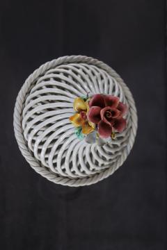 Italian Hand Painted Porcelain Decorative Basket - 3525369
