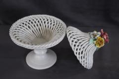 Italian Hand Painted Porcelain Decorative Basket - 3525374