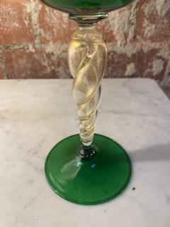 Italian Handcrafted Green Murano Chalice 1970 - 2334962