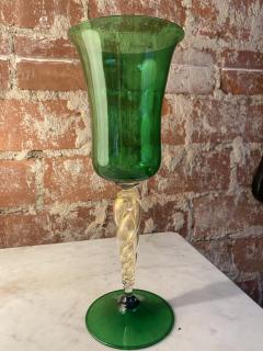 Italian Handcrafted Green Murano Chalice 1970 - 2334964