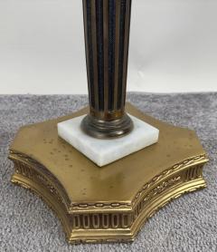 Italian Hollywood Regency Round Marble Brass Bronze Base Wine Table or Stand - 3871472