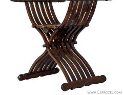 Italian Inlaid Folding Savonarola Chair - 1992689