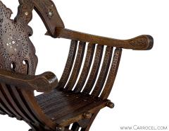 Italian Inlaid Folding Savonarola Chair - 1992691