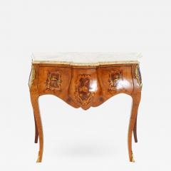 Italian Kingwood Marble Top Bombe Commode - 2474636