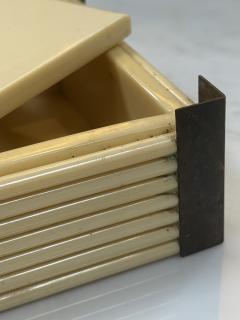 Italian Lacquered and Brass Box 1970s - 4304776