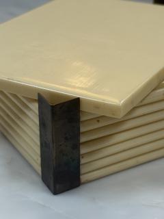 Italian Lacquered and Brass Box 1970s - 4304778