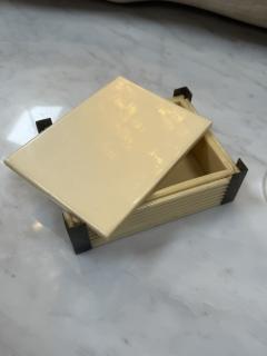 Italian Lacquered and Brass Box 1970s - 4304779