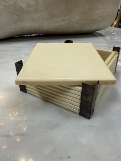 Italian Lacquered and Brass Box 1970s - 4304780