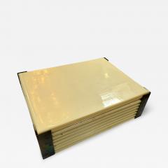 Italian Lacquered and Brass Box 1970s - 4305911