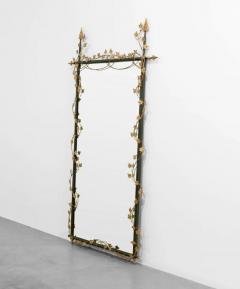 Italian Large Gilt Metal Floral Mirror - 2893967