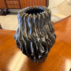 Italian Large Studio Ceramic Vessel with Silver Glaze - 4607482