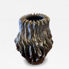Italian Large Studio Ceramic Vessel with Silver Glaze - 4640707