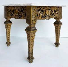 Italian Late 19th Early 20th Century Louis XVI Style Giltwood and Marble Table - 4507431