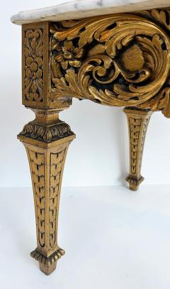 Italian Late 19th Early 20th Century Louis XVI Style Giltwood and Marble Table - 4507437
