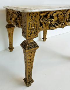 Italian Late 19th Early 20th Century Louis XVI Style Giltwood and Marble Table - 4507460