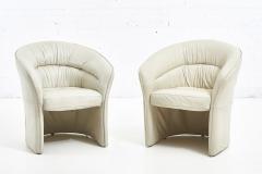 Italian Leather Barrell Lounge Chairs 1980 - 2123940