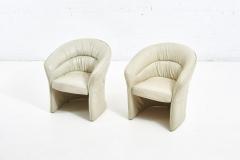 Italian Leather Barrell Lounge Chairs 1980 - 2123943
